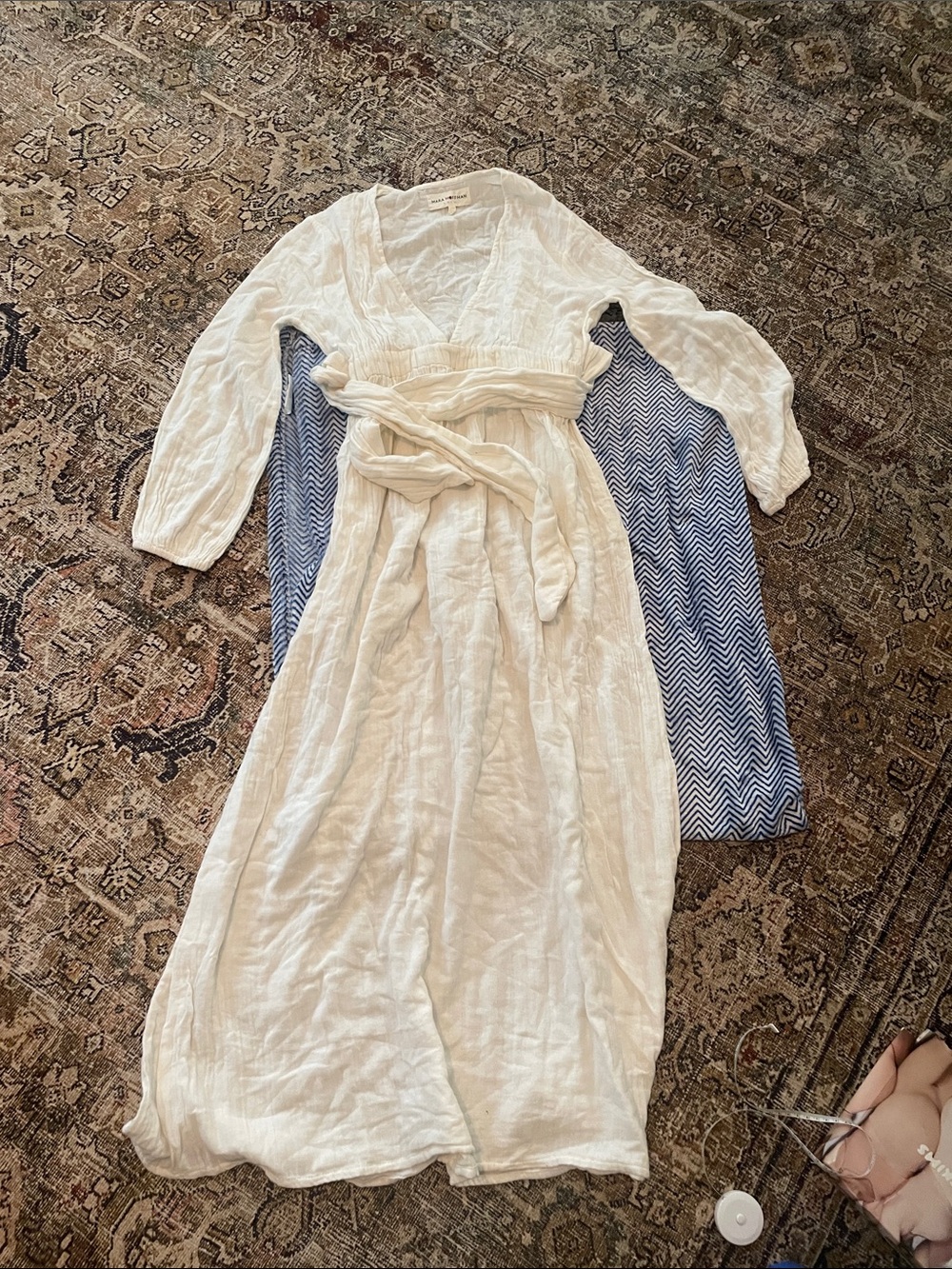 Mara Hoffman whiteGauze V-Neck Maxi Dress